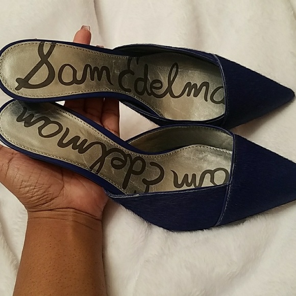 Sam Edelman Blue Pointed Cow Fur Shoes - Picture 6 of 6